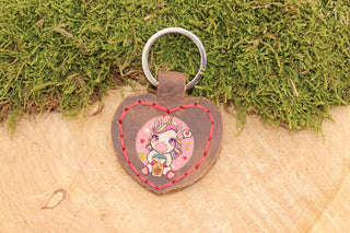 Leather Keychain (customizable) (heart shape)