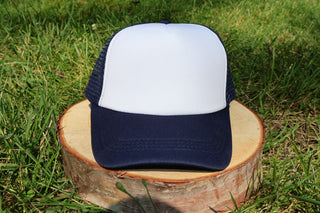 Mesh foam trucker hats 1980s customizable