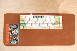 Japan mat keyboard crazy horse leather with differents customs